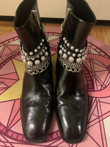 zara black pearl boots