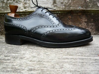JOSEPH CHEANEY BROGUES SCHUHE VINTAGE SCHWARZ LEDER UK8 HERREN