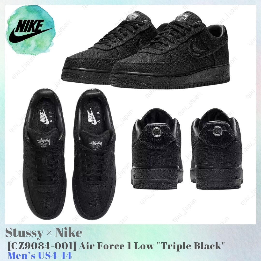 Size 10.5 - Nike Air Force 1 Low Stussy Black for sale online | eBay