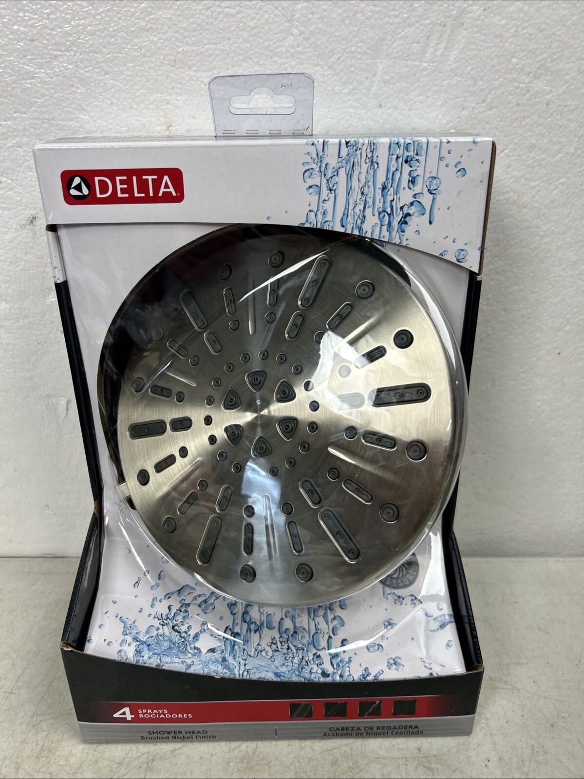Delta Spotshield Brushed Nickel 8-in Round Rain Fixed Shower