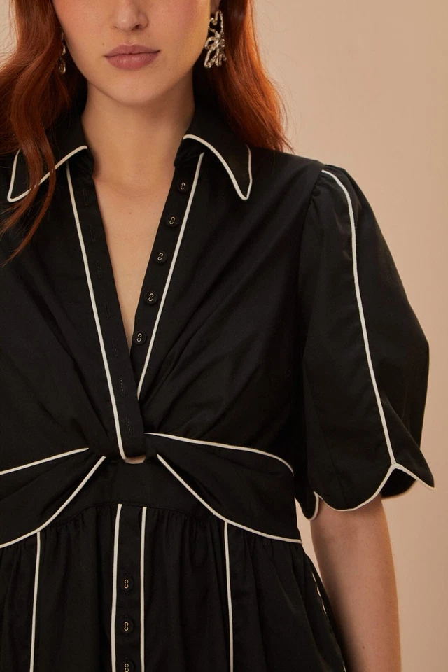 VESTIDO MAXI MIDI FARM RIO BLANCO Y NEGRO - PEQUEÑO(S) MEDIANO(M) GRANDE(L) XL PRECIO DE VENTA SUGERIDO POR EL FABRICANTE 269 £ Foto 3 de 4