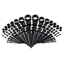50pcs Ear Stretching Kit 14G-00G Taper Ear Gauges Plugs Tunnels Expander Set