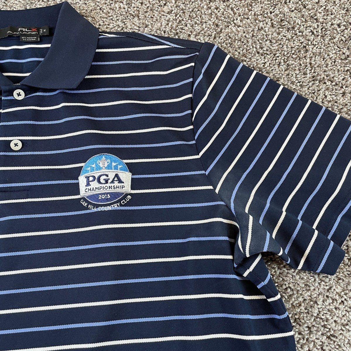 Ralph Lauren Polo Shirt Adult Medium Blue RLX Golf Golfer PGA 2013