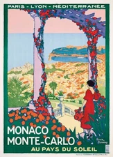 Monte Carlo 1922 Travel Poster Print  Reproduction Giclee Print 11x17