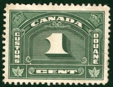 Commonwealth Revenue CANADA Stamp 1c CUSTOMS Mint MM {samwells-covers}XBLUE83