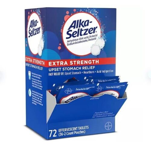 Alka-Seltzer Effervescent Extra Strength Heartburn Medicine Tablets 72 ct.