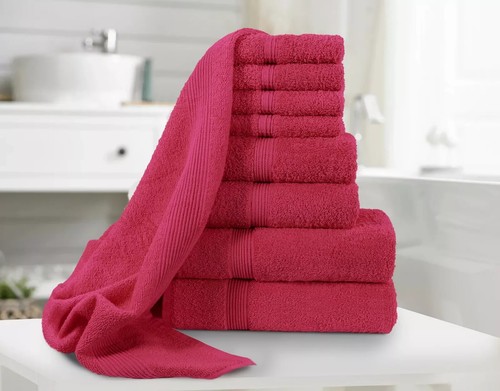 Set asciugamani balla 100% cotone egiziano qualità hotel 8 pezzi viso mani asciugamani bagno - Foto 15 di 32