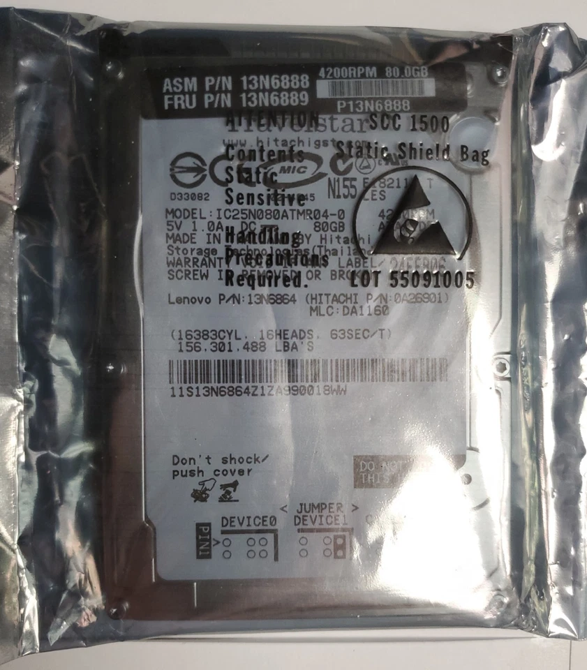 NEW IBM Travelstar 80GB 2.5" IDE 4200 RPM Hard Drive 13N6888 13N6889 ThinkPad - Image 3 of 3