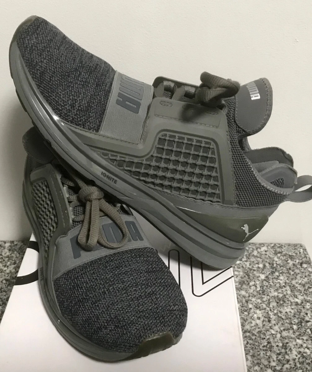 Puma ignite grey running shoes sale
