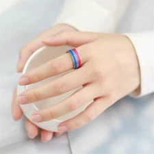 Rainbow Color Rings Rainbow 8mm Fashion Women and Men Flag Ring Ornament