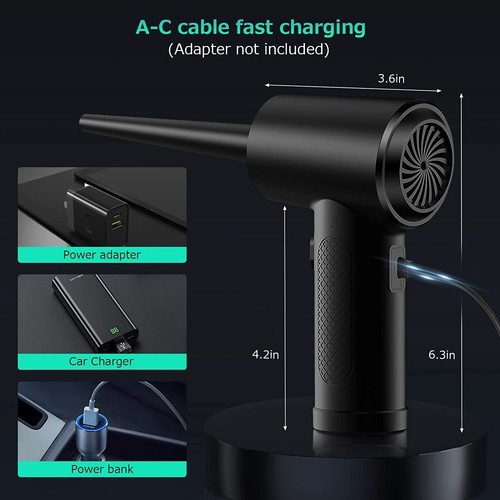 6000mAh Elektrische Staubgebläse Druckluftspray PC Reinigung Air Duster 51000RPM - Afbeelding 4 van 20