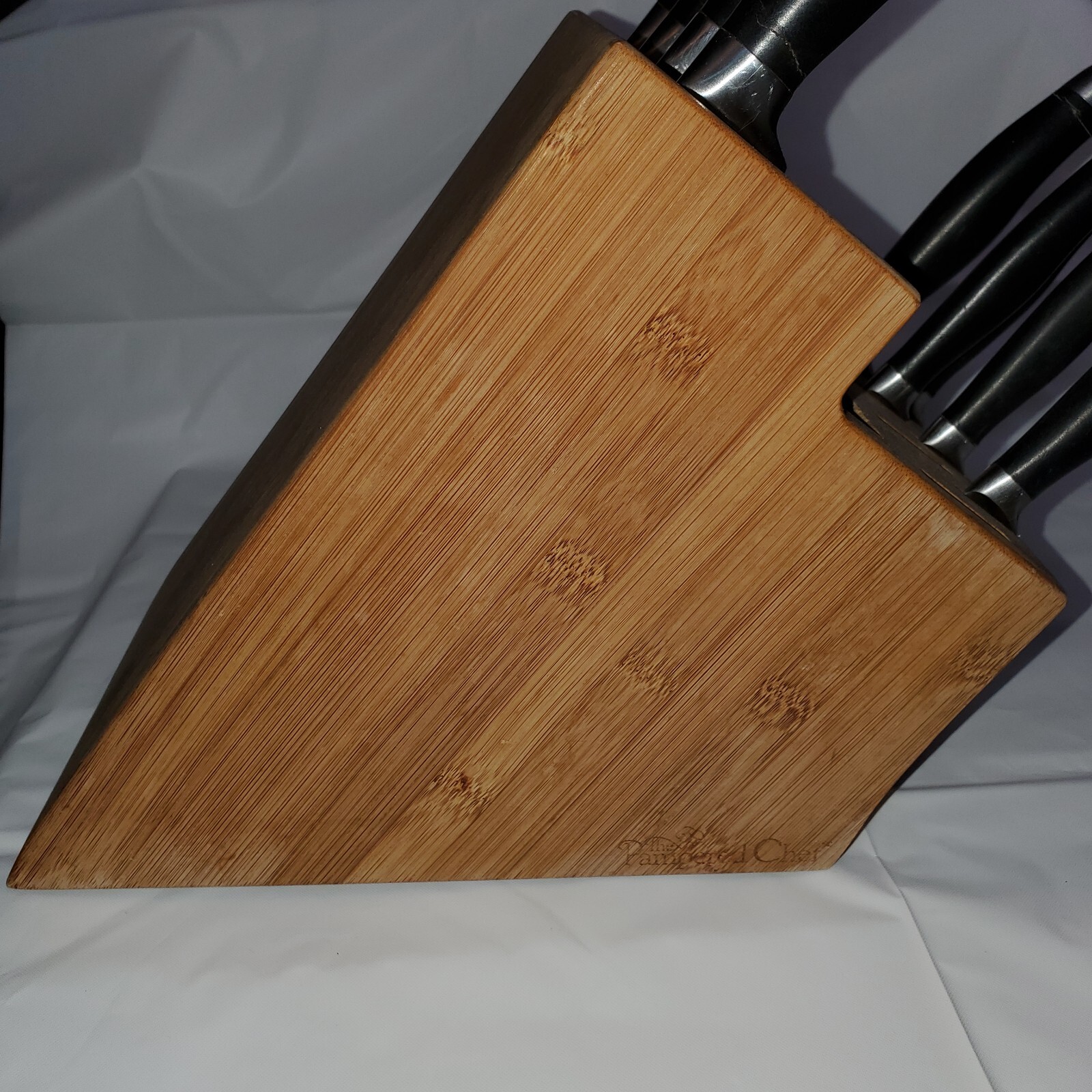 9 Piece PAMPERED CHEF Knife Set, German Stainless Steel + Wood Knife