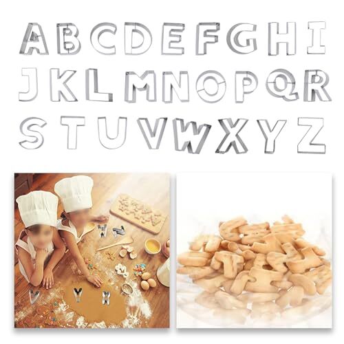 26-Piece Stainless Steel Alphabet Letter Cookie Cutters Set, Large 3-Inch Size  - Bild 6 von 8