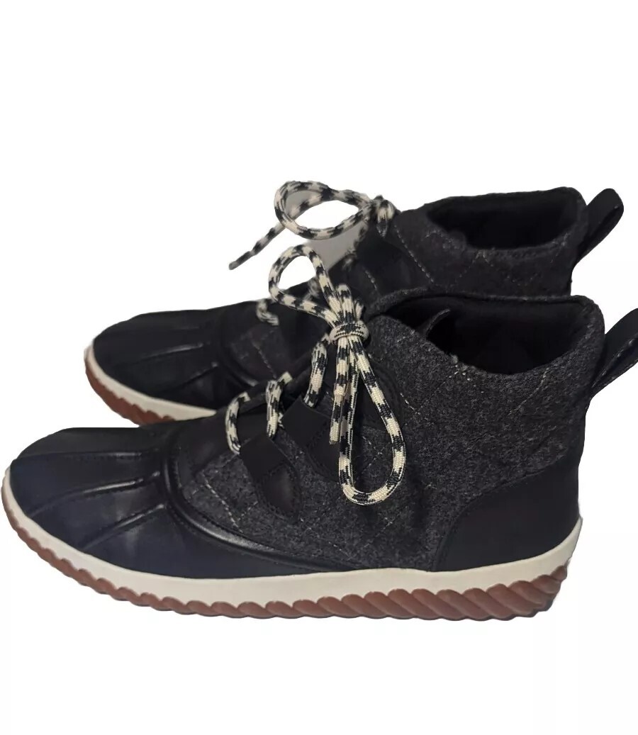 Skechers Womens SZ Jagged Pond Moodspace Boot Sneaker Lace Up Rain/Snow  Black