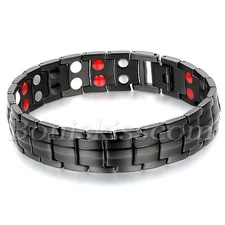 Mens Polished  Stainless Steel Magnetic Health Bracelet Chain Classic Wrist Link