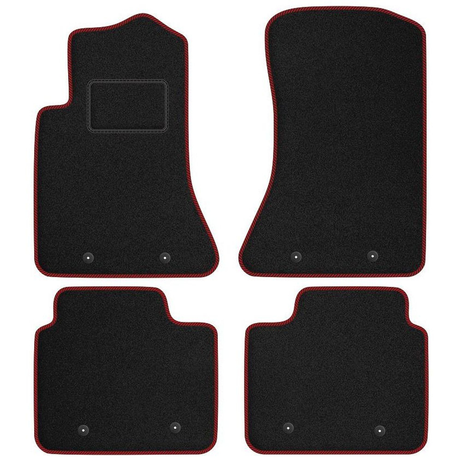 Tapis de sol Opel Omega B en velours noir avec bordure STREAK rouge sport