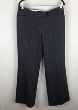 Talbots Sz 10 Dark Gray Wool Blend Signature Flare Work Career Dress Pants