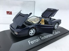 🇺🇦 1/43 Ferrari Testarossa Cabrio Blue Herpa Made in Germany NO PAPER PACKAGE
