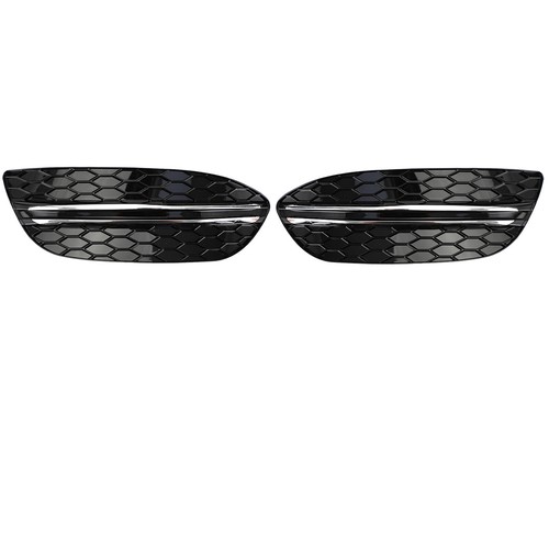 Black Chrome Front Fog Light Air Vent Grille Cover For Benz W205 2015-2018 - Picture 13 of 13
