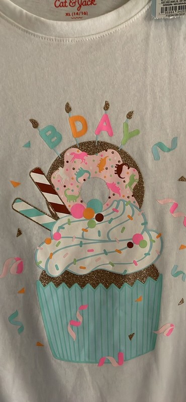 NWT Cat & Jack birthday girl long sleeve shirt in size 14 to 16