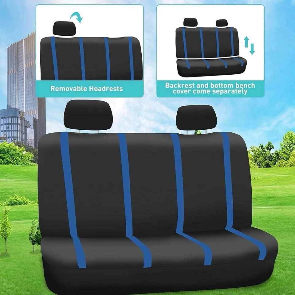 For All Jeep Car Seat Cover Blue Lines High Quality Breathable Washable - Image 2 of 4