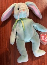 1996 Ty Beanie Babies Hippity Green Bunny PVC Free Shipping