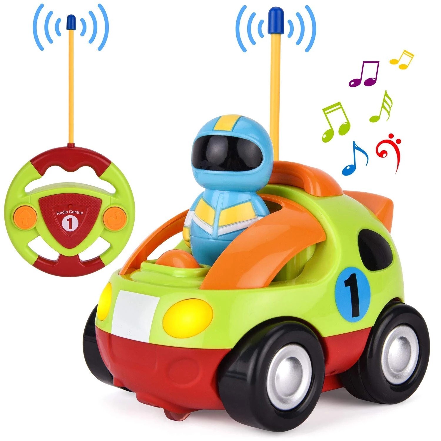 Toon Race Car Toy 2ch Remote Control Steering Wheel Red