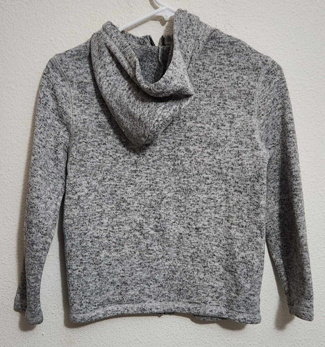 Cat & Jack Boys Size 8/10 Zip-Up Hooded Long-Sleeve Gray & Blk Sweatshirt - Picture 2 of 3