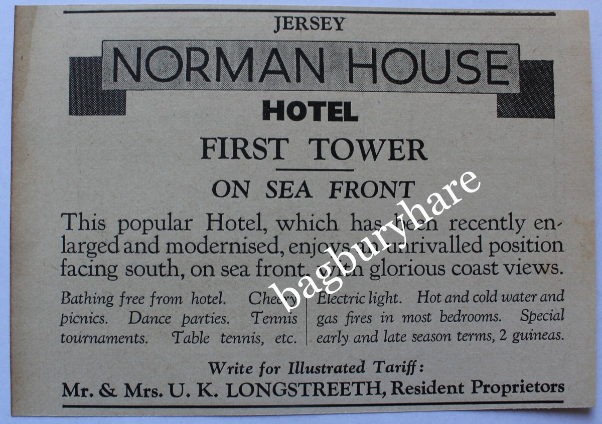 Adverts: Portelet Hotel, Brelades Norman House Hotel, Jersey