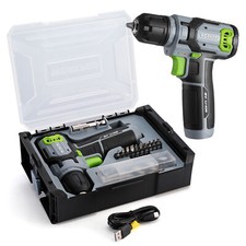WORKPRO Power Drill Set&Stackable Tool Box 8V...