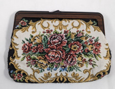 Vintage Roses Tapestry Clutch Bag Embroidered Both Sides No. 703