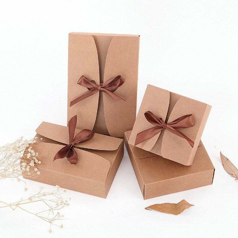 100 Kraft Paper Christmas Gift Box Wedding Cake Donuts Favor Box Bakery Shop Box