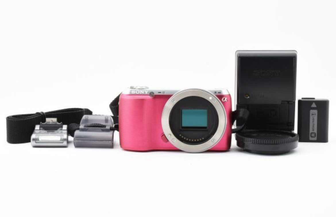 Sony Nex-C3 Pink Mirrorless Camera Body With Accessories From Jp
