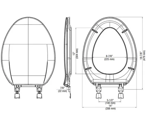 PROFLO PFTSE2000WH Elongated Closed-Front Toilet Seat and Lid - White- - Picture 5 of 7