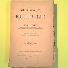 CODICE ITALIANO PROCEDURA CIVILE BORSARI PARTE SECONDA UTET 1873