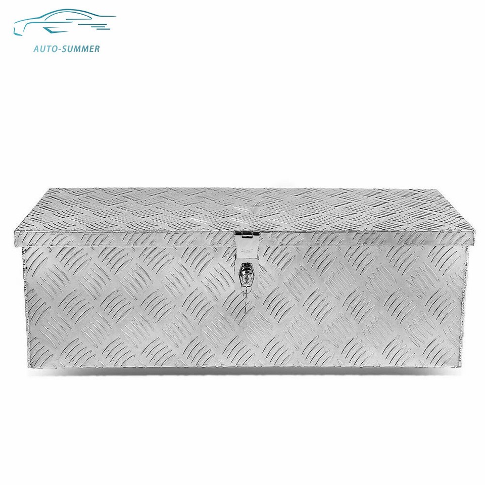Utility Box Silver For Truck Trailer RV Underbody Storage Pickup Tool Box Silver Aluminum ...