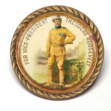 Theodore Roosevelt for Vice President Souvenir Advertising Pocket Mirror