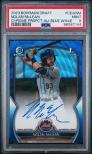 2023 Bowman Draft Nolan McLean 1st Chrome Auto Blue Wave /150 - PSA 9