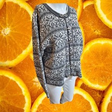 Woolrich Cardigan Sweater Fair Isle Nordic Button Up Grandma Core Large
