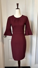 J. Crew Women’s Bell Sleeves Dress Burgundy Size 0 Petite
