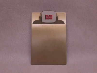 Vintage Monsanto Chemical Co Executive Metal Memo Mini Clipboard Red Felt Back