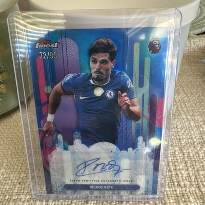 2025-26 Topps Finest EPL #FA-PN Pedro Neto Blue Refractor Auto /99