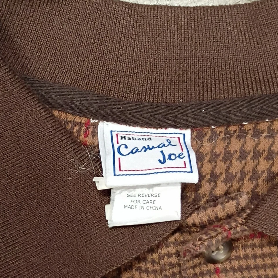 👾Haband Casual Joe 1/4 Button Brown Long Sleeved Pocketed Shirt Mens Sz 24x24 - Image 2 of 4