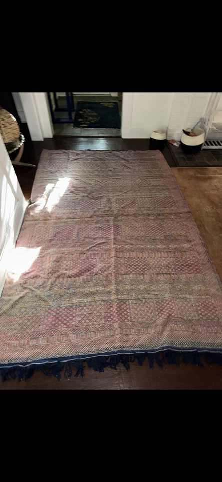 Alfombra Kilim marroquí vintage aprox 74 X 121 - Alfombra tribal bereber de lana hecha a mano Foto 2 de 4