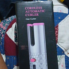 Cordless Automatic Curling Iron/Wand Hair Curler - Pink Silver