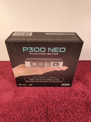 AAXA P300 NEO 720p HD Pico Projector 420 LED Lumens 150 Minute Battery USB HDMI