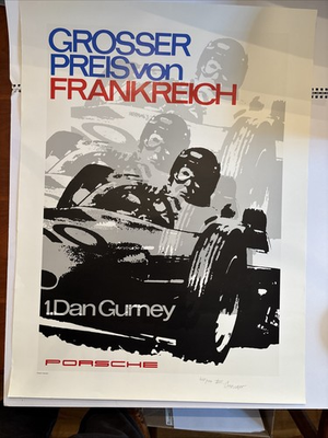 #ad Erich Strenger Dan Gurney Porsche Poster #428 500 Original Matches Ford 428 $279.00