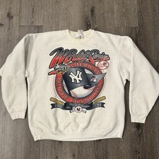 Vintage New York Yankees Sweatshirt Mens 2XL 1999 Champions Graphic White