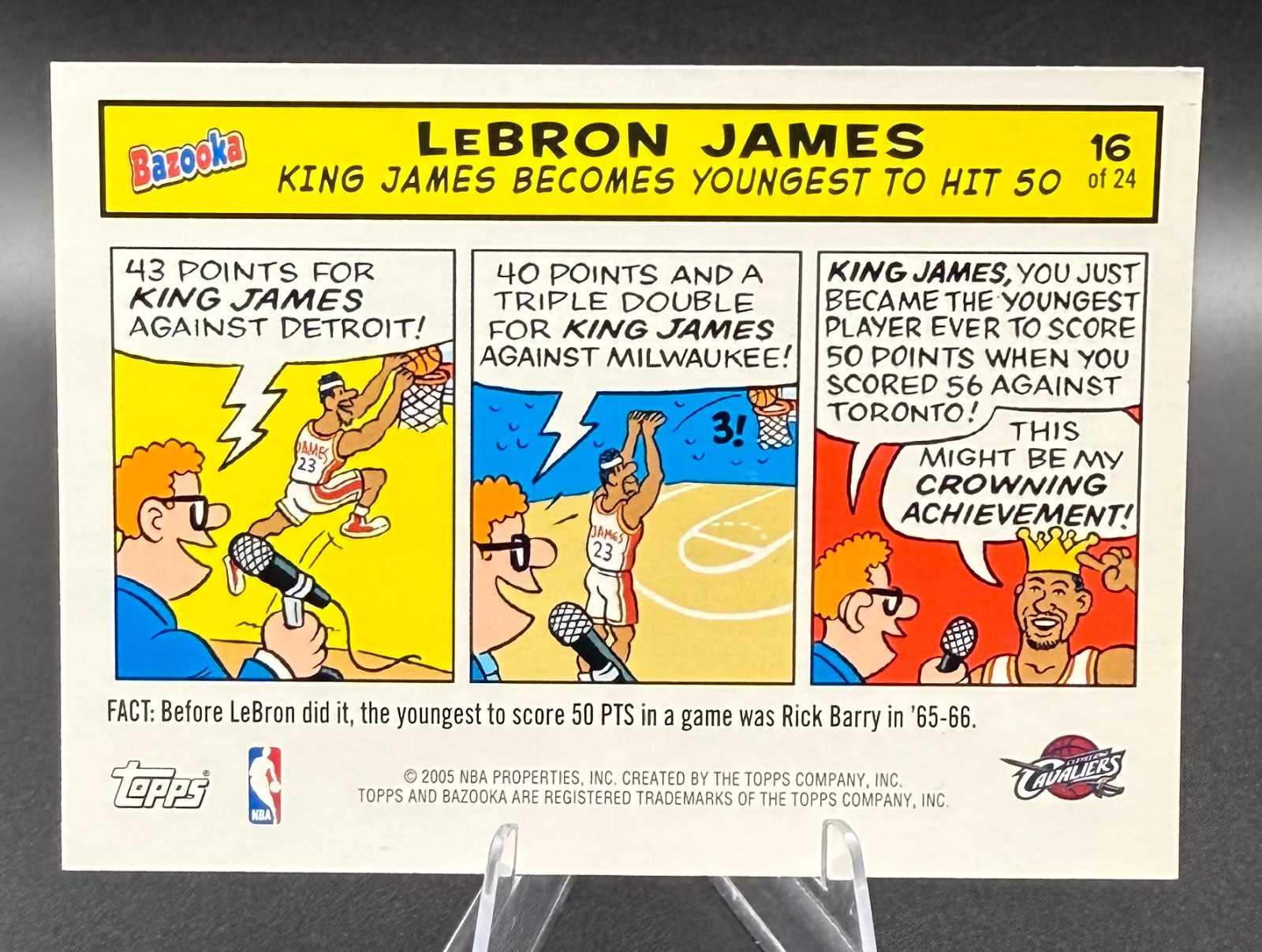 LeBron James 2005-06 Topps Bazooka Comic Magnet #16 of 24 Insert Card - 752