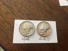 1944, 1944 D  Mercury Dimes, (2)       Higher Grade